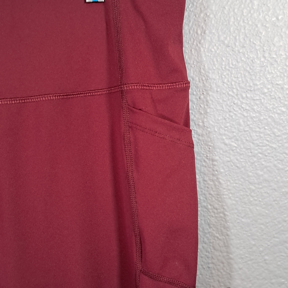 AVIA XXL Burgundy Athletic Leggings | Waist 34" | Double‎ Pockets | Compression - Picture 3 of 9